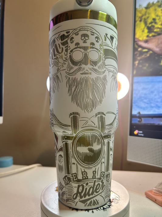 Motorcycle Laser Engraved Tumbler