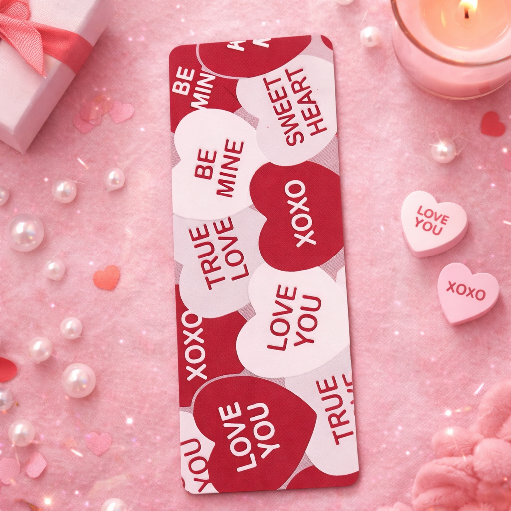 Candy Heart Love Bookmark | Valentine Conversation Hearts Bookmark